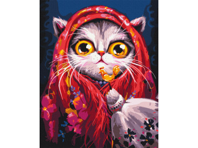 Картина за номерами "Киця в хустинці" © Маріанна Пащук BS54250 40х50 см