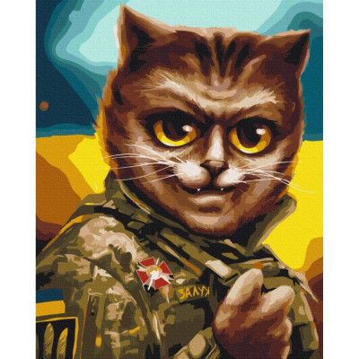 Картина за номерами "Котик Головнокомандувач" ©Маріанна Пащук BS53427 Brushme 40х50 см