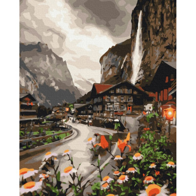 Картина за номерами "Містечко в Швейцарії" BS36527, 40х50 см