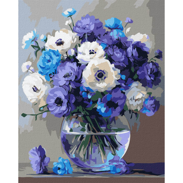 Картина за номерами "Букет блакитних квітів" KHO3327 40x50 см