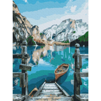 Картина за номерами "Човен біля озера" Brushme RBS29450 30х40 см