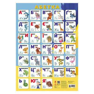 Навчальний плакат Алфавіт Українська мова 1897001 друковані літери