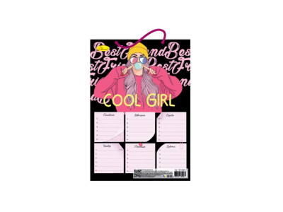 Ламінований розклад уроків "Cool Girl" АП-0801-13 А4