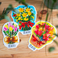 Набір весняного декору "Квіти" 10105226 3 штуки в комплекті картон