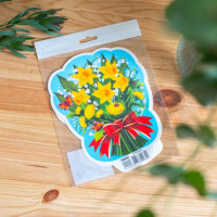 Набір весняного декору "Квіти" 10105226 3 штуки в комплекті картон