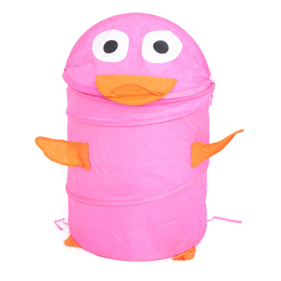 Кошик для іграшок "Рожева Качечка" M 1039(Pink) діаметр 37 см висота 47/57 см з кришкою