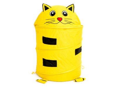 Кошик для іграшок "Котик" M 1039(Yellow) діаметр 37 см висота 47/57 см з кришкою