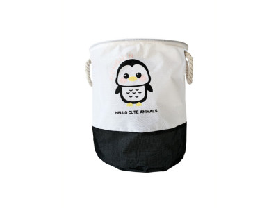 Кошик для іграшок та білизни "Hello cute animals Пінгвін" MGZ-1006(Black) 35 х 40 см