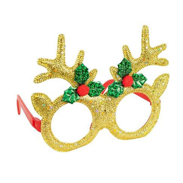 Окуляри новорічні "Ріжкит оленя" 2518-SP(Gold) розмір 13 см