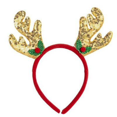 Обідок новорічний "Оленячі ріжки" 2511(Gold) 165х145 см