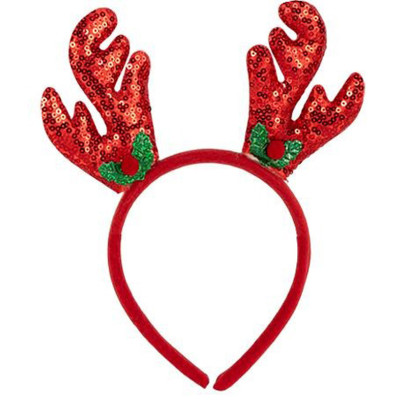 Обідок новорічний "Оленячі ріжкит" 2511(Red) 165х145 см