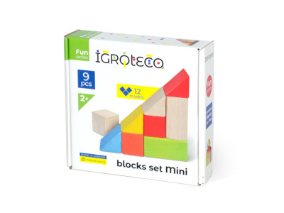Дитячі деревяні кубики Igroteco 900163 кольорові