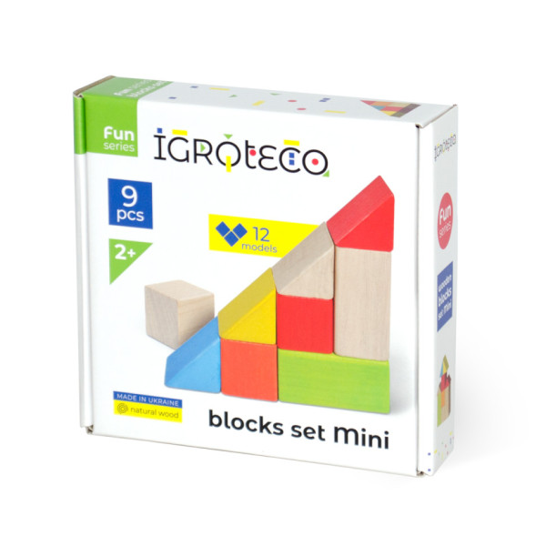 Дитячі деревяні кубики Igroteco 900163 кольорові