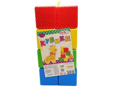 Дитячі пластикові кубики 1-060 16 штук 4 кольори