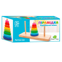 Деревяна іграшка Пірамідка MD 1870 8 кілець