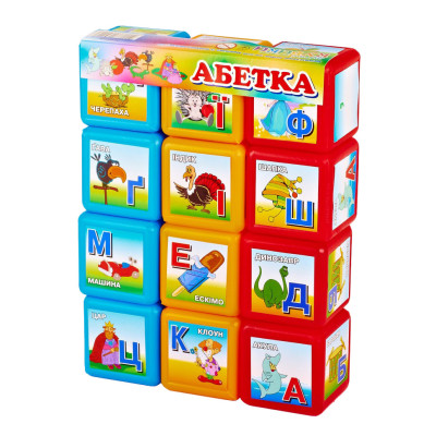 Дитячі розвиваючі кубики "Абетка" 06042 12 шт. в наборі