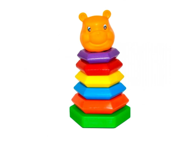 Дитяча розвиваюча пірамідка-качалка "Ведмідь" 13150V, 7 елементів