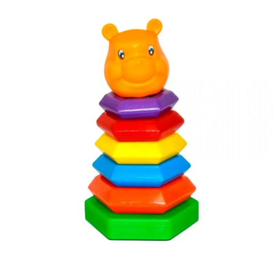 Дитяча розвиваюча пірамідка-качалка "Ведмідь" 13150V, 7 елементів