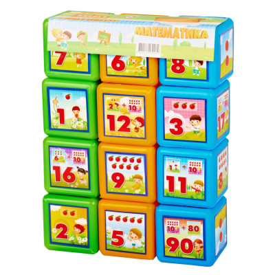 Дитячі розвиваючі кубики "Математика" 09052, 12 шт. в наборі