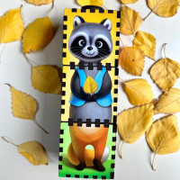 Дерев'яні кубики "Звірі" Ubumblebees (ПСД180) PSD180 обертаються