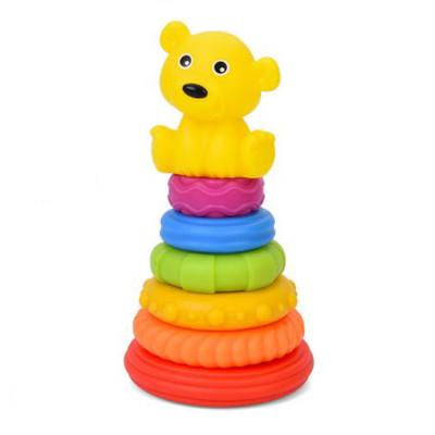 Дитяча іграшка "Пірамідка Ведмедик" 638-112(Yellow) 185 см 6 кілець