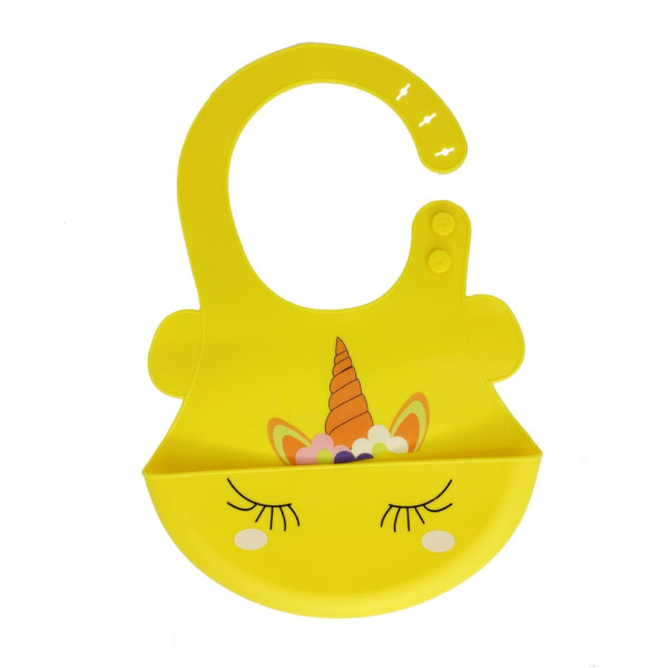 Слинявчик силіконовий "Єдиноріг" MGZ-0615(Yellow) з кишенею Слинявчик силіконовий "Єдиноріг" MGZ-0615(Yellow) з кишенею