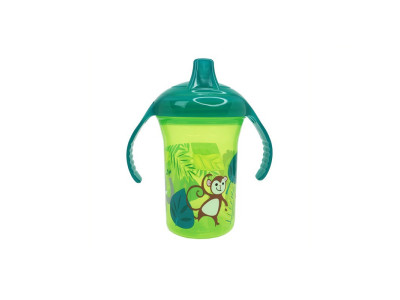 Пляшечка пластикова з ручками "Мавпа" MGZ-0323(Green) 250 мл
