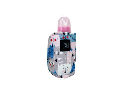 Портативний підігрівач для дитячих пляшечок "Котик" MGZ-0221(Blue)