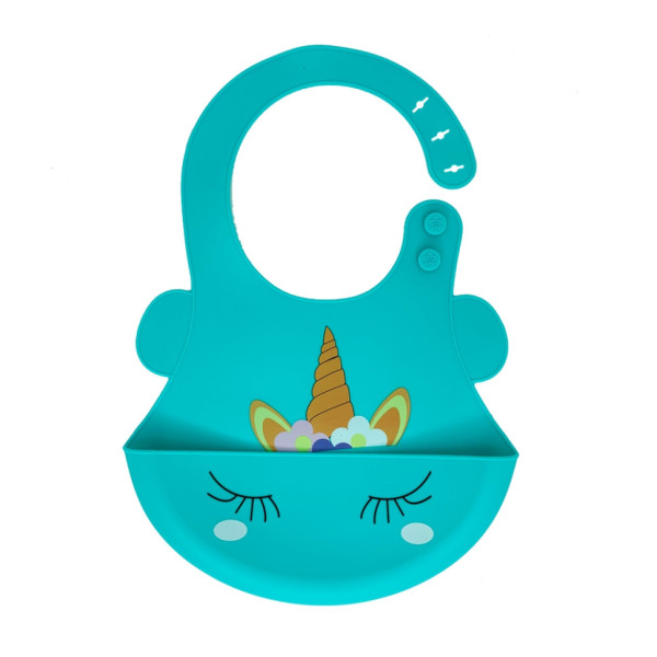 Слинявчик силіконовий "Єдиноріг" MGZ-0615(Turquoise) з кишенею Слинявчик силіконовий "Єдиноріг" MGZ-0615(Turquoise) з кишенею