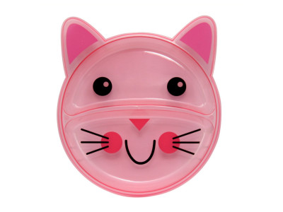 Дитяча секційна тарілочка "Кіт" 6000_кіт_рожевий