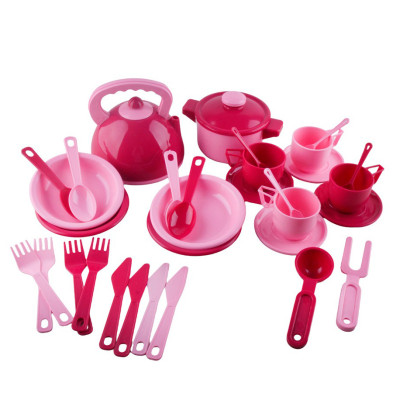 Дитячий ігровий набір посуду 70637(Pink) рожевий 32 предмета паяний пакет