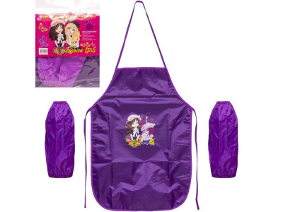 Фартух дитячий з нарукавниками для дівчаток CR5530(Violet) 54х37 см (91392)