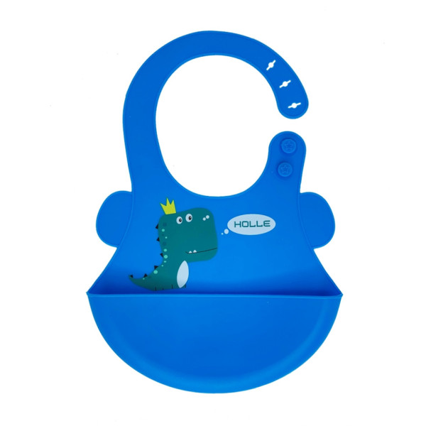 Слинявчик силіконовий "Діно" MGZ-0616(Blue) з кишенею Слинявчик силіконовий "Діно" MGZ-0616(Blue) з кишенею