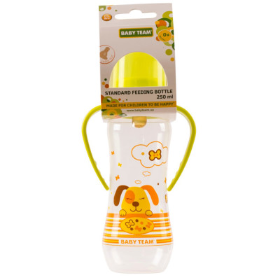 Пляшечка для годування з латексною соскою 1311 жовта 250 мл