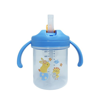 Дитячий поїльник з трубочкою "Зайчик" MGZ-0335(Blue) 280 мл