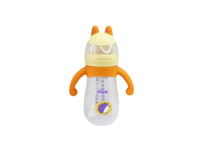 Пляшечка пластикова з силіконовими ручками MGZ-0200(Yellow) 260 мл