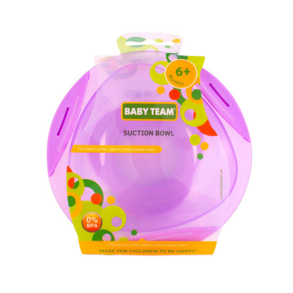 Дитяча тарілка на присосці 6004_фіолетова 280 мл