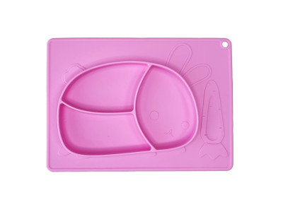 Силіконова тарілка-килимок "Зайчик" MGZ-0119(Pink) 19х27 см Силіконова тарілка-килимок "Зайчик" MGZ-0119(Pink) 19х27 см