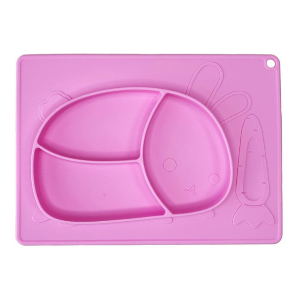 Силіконова тарілка-килимок "Зайчик" MGZ-0119(Pink) 19х27 см Силіконова тарілка-килимок "Зайчик" MGZ-0119(Pink) 19х27 см