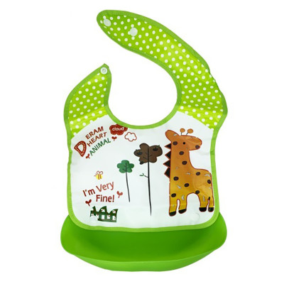 Дитячий слинявчик Трактор MGZ-0602(Green Giraffe) зі знімною кишенею