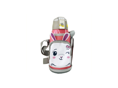 Дитячий термос-поїльник "Зайчик" MGZ-0324(Pink) з індикатором температури 550 мл