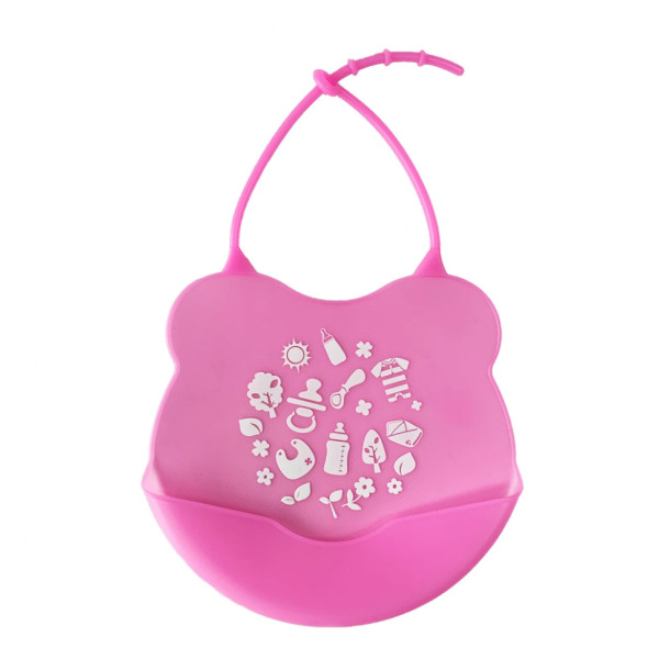 Дитячий слинявчик Міні MGZ-0604(Pink) силіконовий Дитячий слинявчик Міні MGZ-0604(Pink) силіконовий