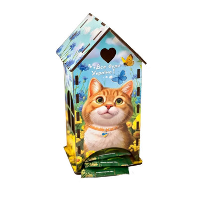 Чайний будиночок "Рудий котик" Ubumblebees (ПСФ156) PSF156 деревяний