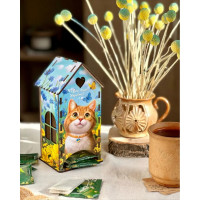 Чайний будиночок "Рудий котик" Ubumblebees (ПСФ156) PSF156 деревяний