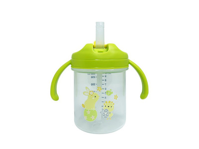 Дитячий поїльник з трубочкою "Зайчик" MGZ-0335(Green) 280 мл