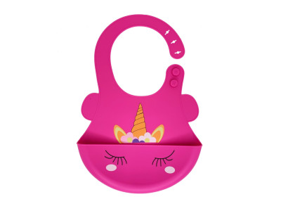 Слинявчик силіконовий "Єдиноріг" MGZ-0615(Pink) з кишенею