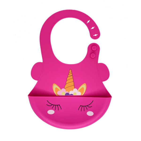 Слинявчик силіконовий "Єдиноріг" MGZ-0615(Pink) з кишенею Слинявчик силіконовий "Єдиноріг" MGZ-0615(Pink) з кишенею