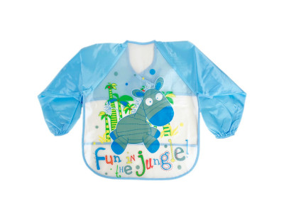 Слинявчик з рукавами "Зебра" MGZ-0610-1 блакитний лейончатий на зав`язках