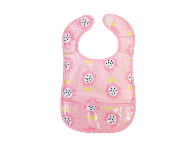 Дитячий слинявчик клейончатий MGZ-0601(Pink) на липучці Дитячий слинявчик клейончатий MGZ-0601(Pink) на липучці