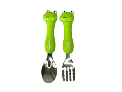 Дитячий набір ложка та виделка "Жаба" MGZ-0102(Frog) у футлярі